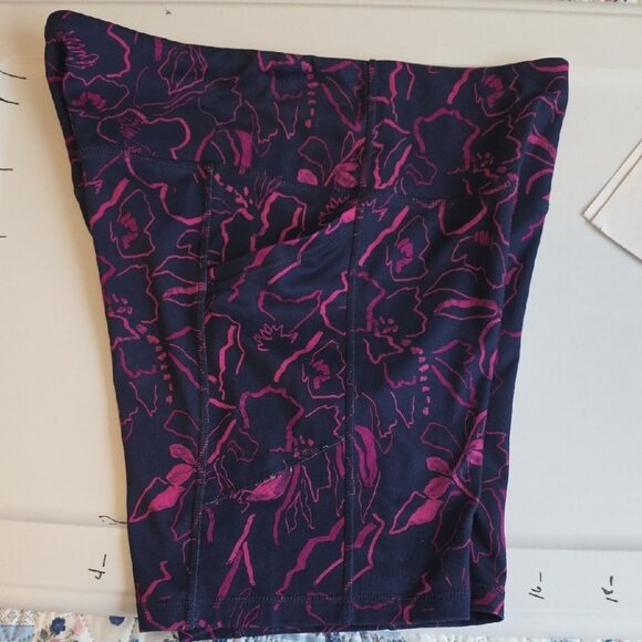 Avia Women's Floral Bike Shorts - Purple and Pink - Picture 4 of 5